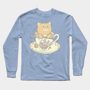 Tea cat time Long Sleeve T-Shirt